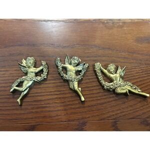 Vintage Cherub Angels Wall Hangings Homco Syroco Home Decor Set of 3